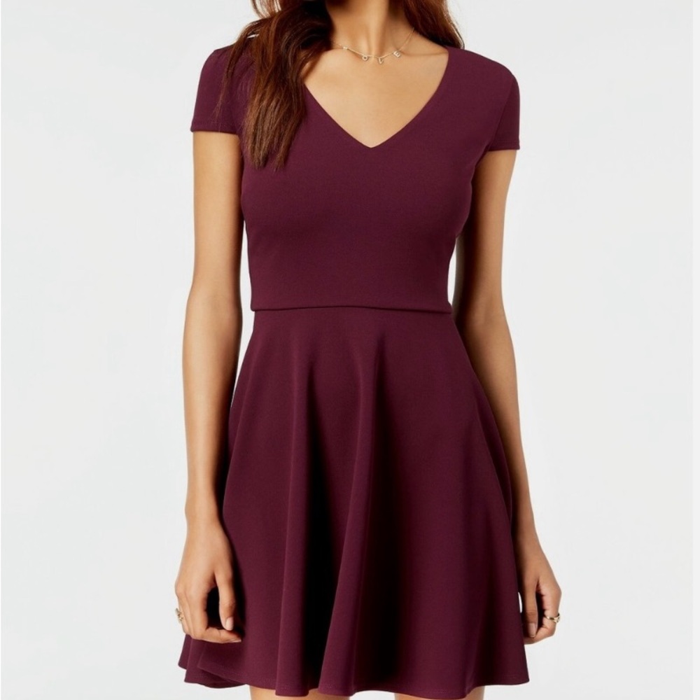 B Darlin Juniors' Bow-Back Fit & Flare Dress Raisin - Size 11/12 Graduation